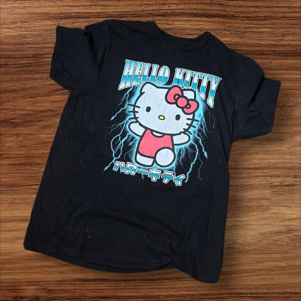 Hello Kitty Sarnio Black Lightning Tee Shirt